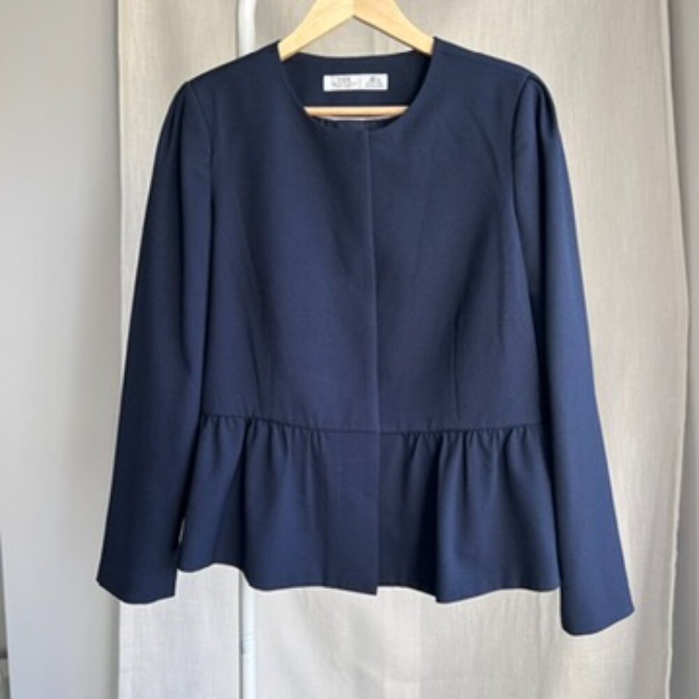 Dex Navy Peplum Blazer